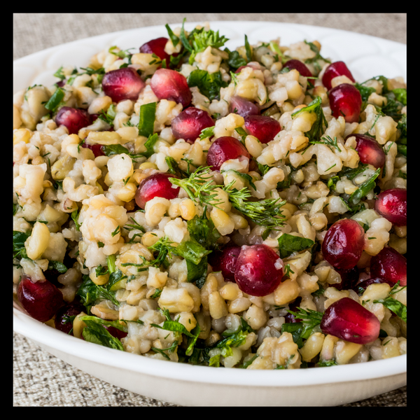 Quinoa, pomme grenade et edamame, réduction de cari
